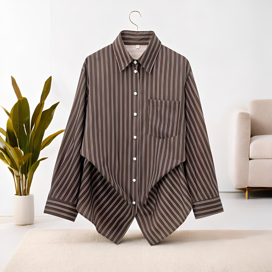 Frederica - Blusa a rayas con mangas largas casual para mujer