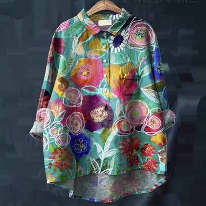 Garance - Blusa básica de manga larga para mujer