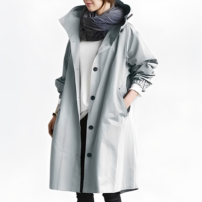 Giselle - Abrigo Impermeable con Capucha para Mujer