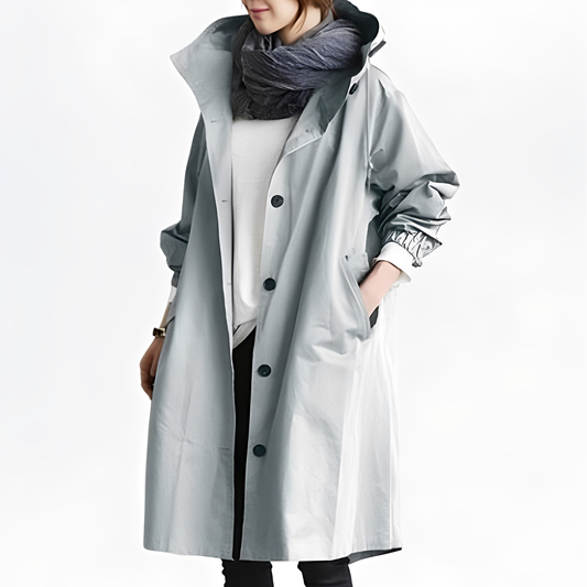 Giselle - Abrigo Impermeable con Capucha para Mujer