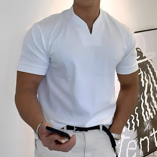 Dylan - Camisa de hombre entallada, manga corta para negocios
