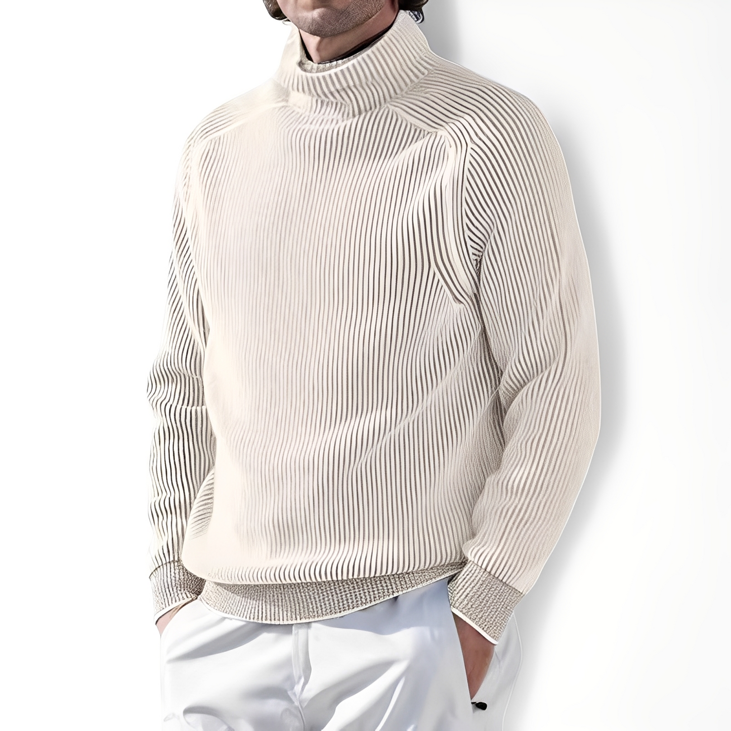 Jarrett - Suéter de cashmere con cuello alto para hombres