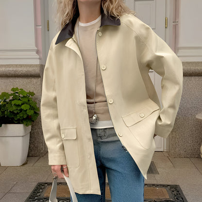 Eireen - Chaqueta de estilo suelto con cuello polo para mujeres