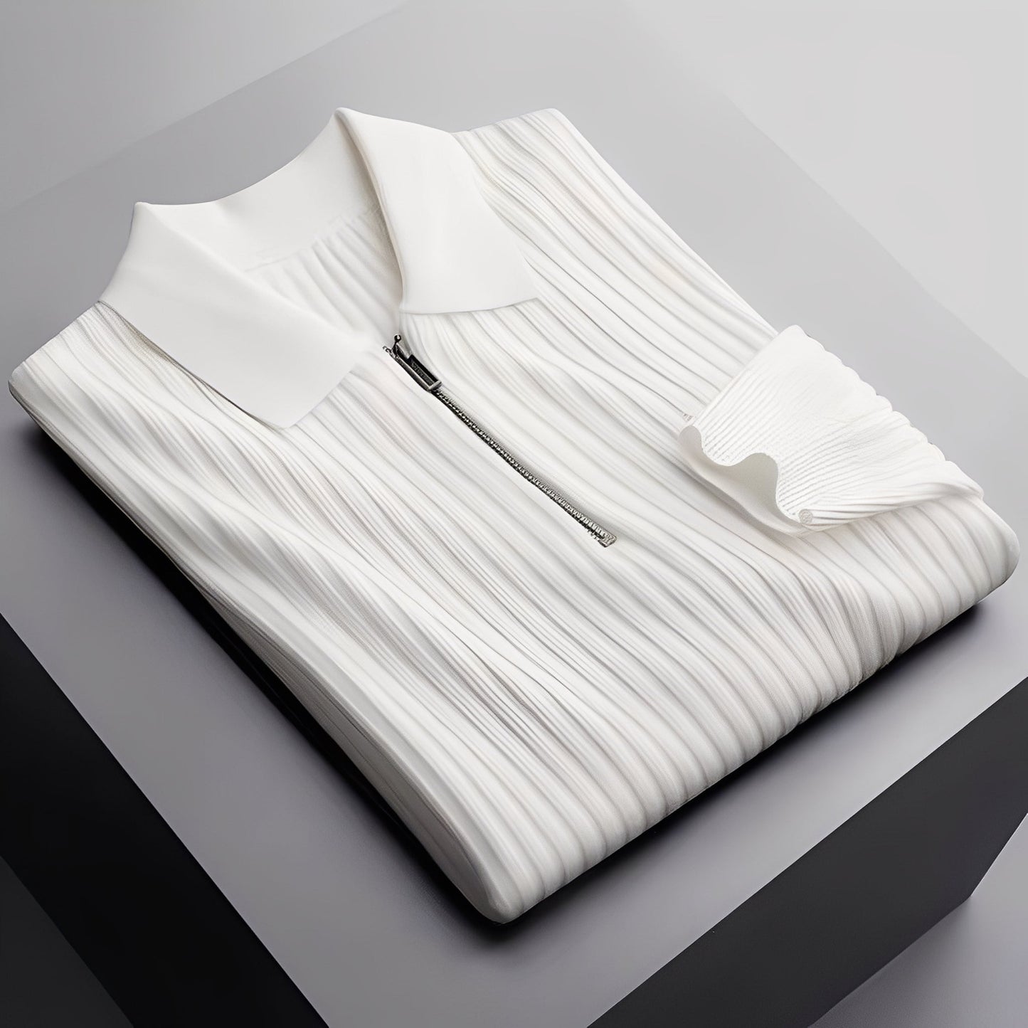Darius - Suéter elegante de polo rayado para hombres