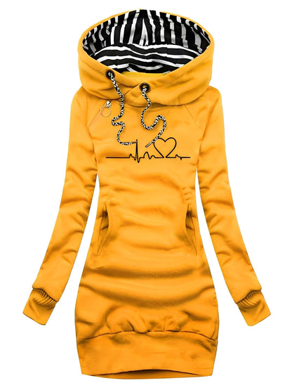Roxanne - Vestido casual de punto con capucha para mujeres