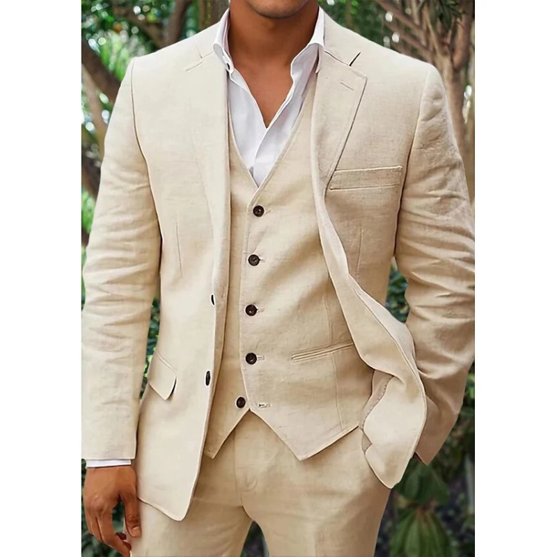 Erik - Set de traje de lino de 3 piezas