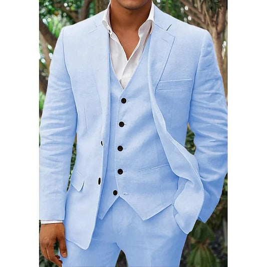 Erik - Set de traje de lino de 3 piezas