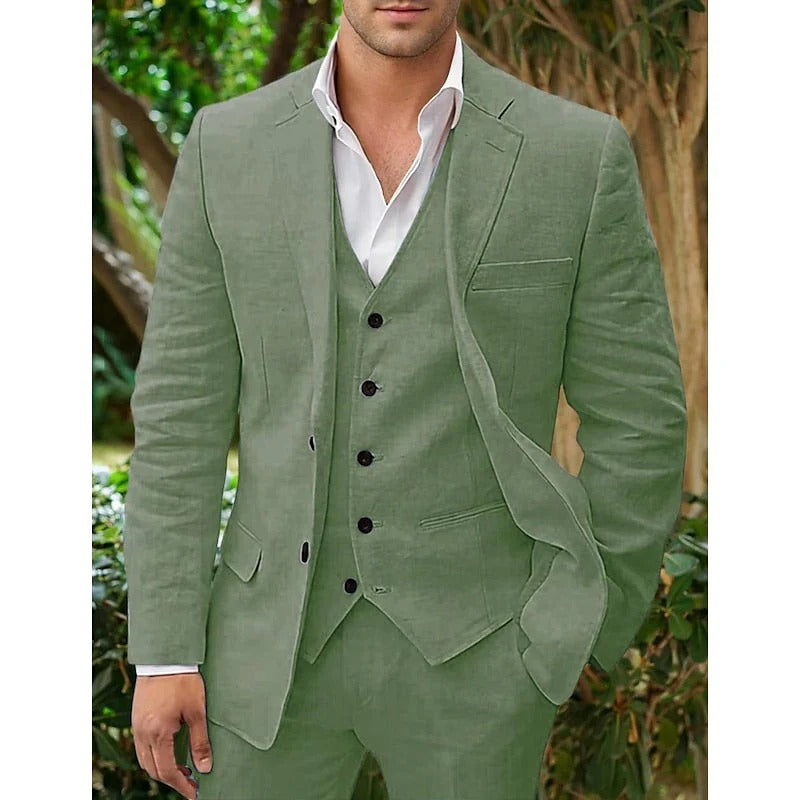 Erik - Set de traje de lino de 3 piezas