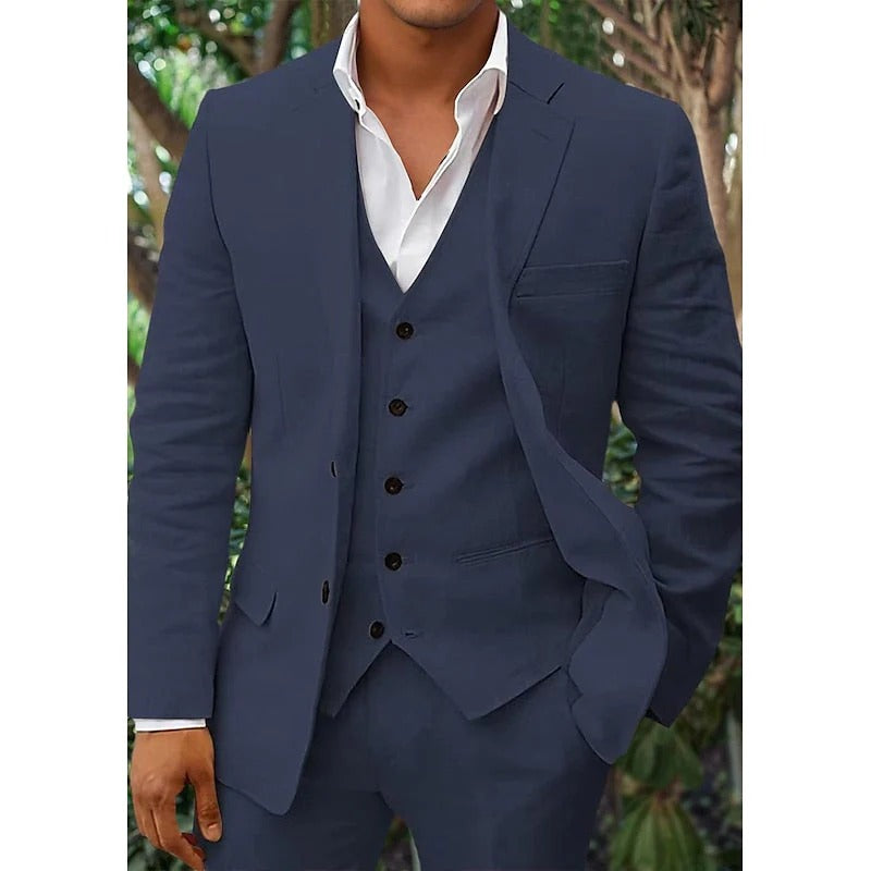 Erik - Set de traje de lino de 3 piezas