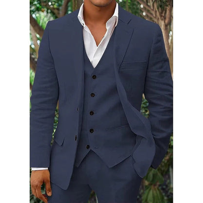 Erik - Set de traje de lino de 3 piezas