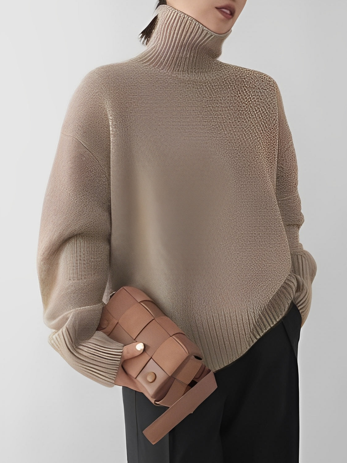 Yvette - Suéter de Cashmere con Cuello Alto para Mujeres