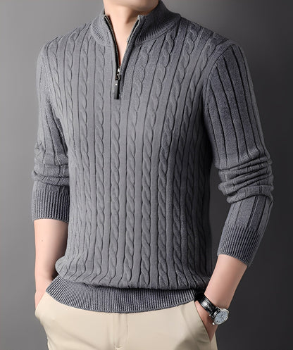 Damian - Jersey moderno de punto con cremallera para hombres