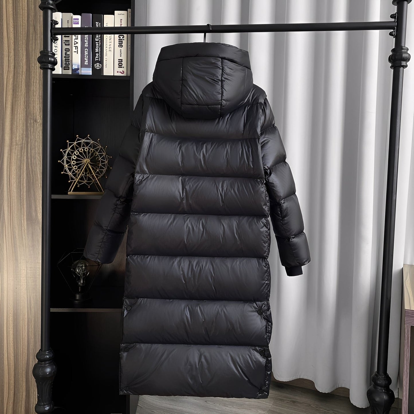 Mildred - Abrigo largo de plumas para mujeres en estilo casual