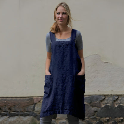 Mozelle - Vestido delantal para mujeres con bolsillos en estilo casual