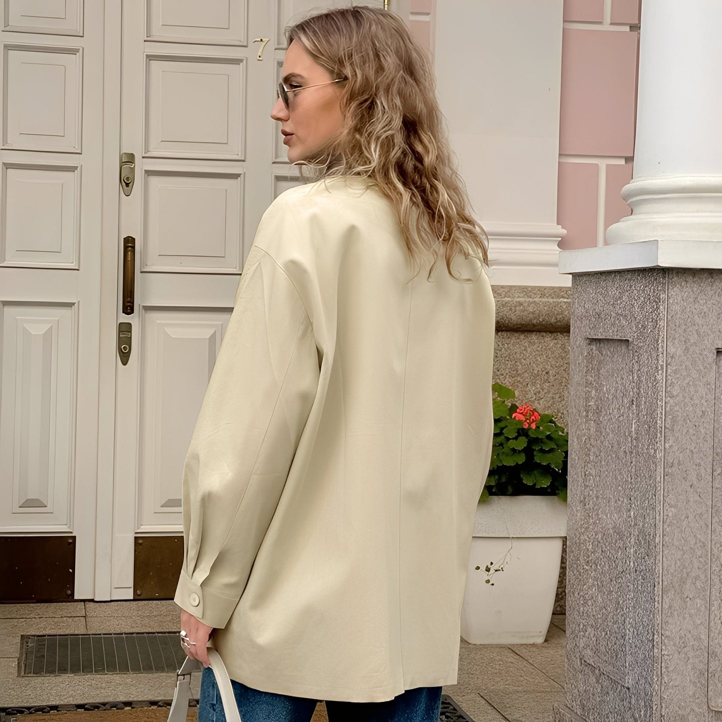 Eireen - Chaqueta de estilo suelto con cuello polo para mujeres