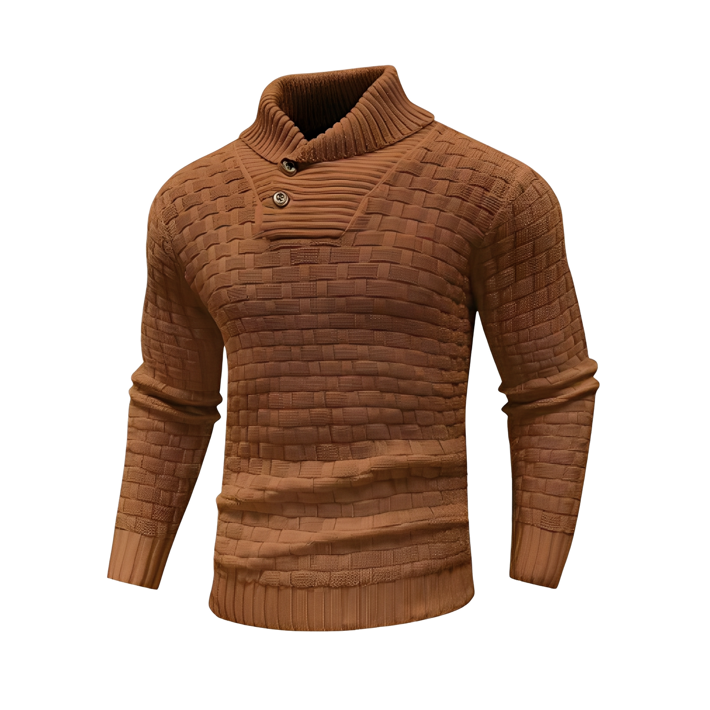 Branson - Suéter de cuello alto para hombres, estilo holgado