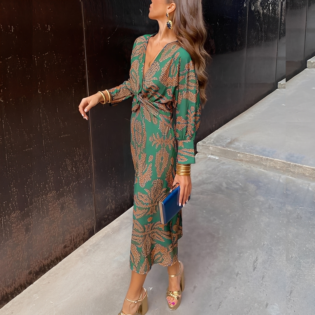 Louna - Vestido estilo elegante con escote en V para mujer