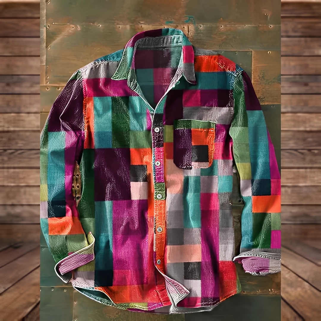 Gontran - Camisa de vestir con bolsillo práctico para hombre