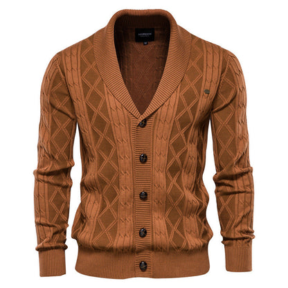 Jamison - Chaqueta moderna de tejido con cuello chal para hombre