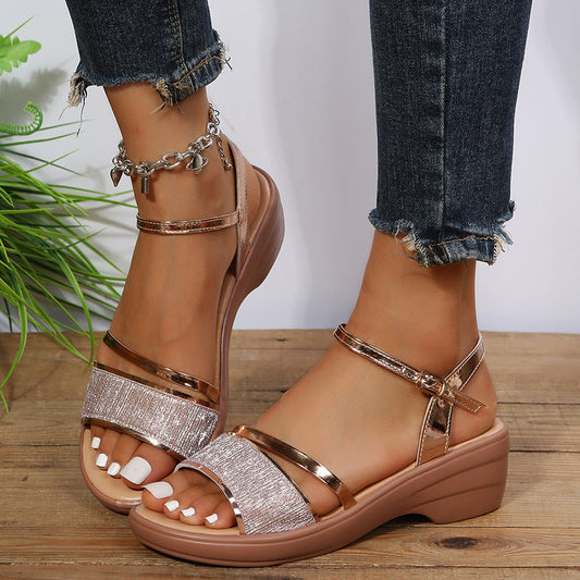 Xanthia - Sandalias de plataforma con punta descubierta para mujeres