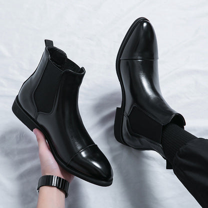 Kennith - Botas Chelsea de cuero elegantes y casuales para hombres