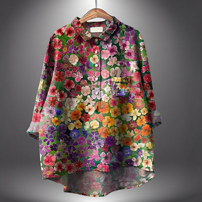 Garance - Blusa básica de manga larga para mujer