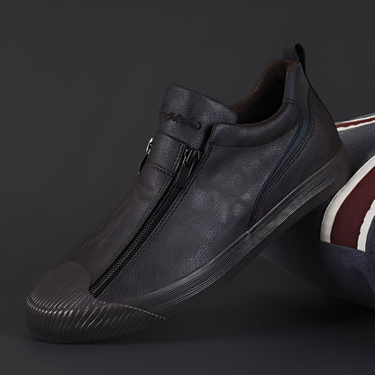 Marcus - Hombres: Zapatos de piel con doble cremallera
