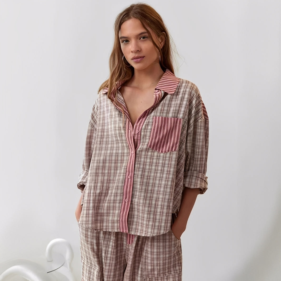 Elenora - Pijama de dos piezas cómodo y casual para mujeres