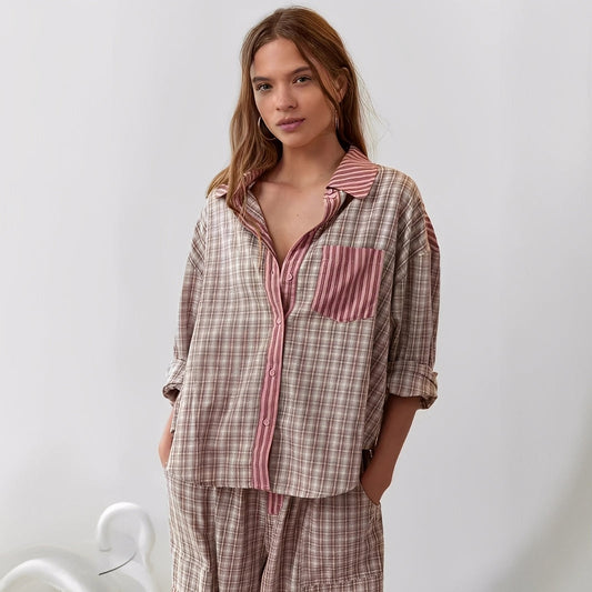 Elenora - Pijama de dos piezas cómodo y casual para mujeres