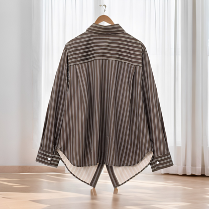 Frederica - Blusa a rayas con mangas largas casual para mujer