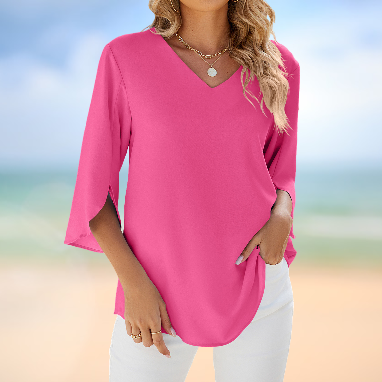 Vanya – Ligera Blusa de Verano con Escote en V