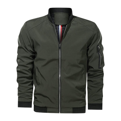 Rufus - Chaqueta bomber casual con cremallera para hombres