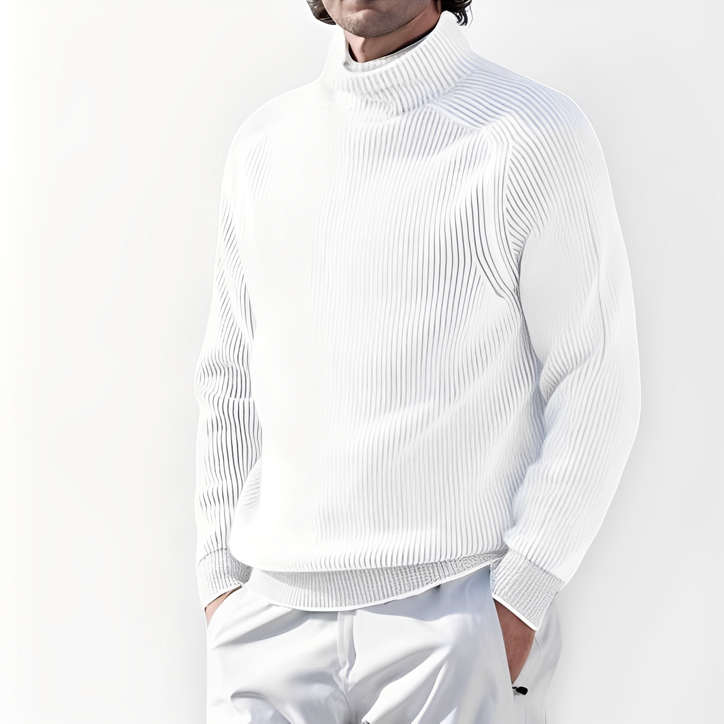 Jarrett - Suéter de cashmere con cuello alto para hombres