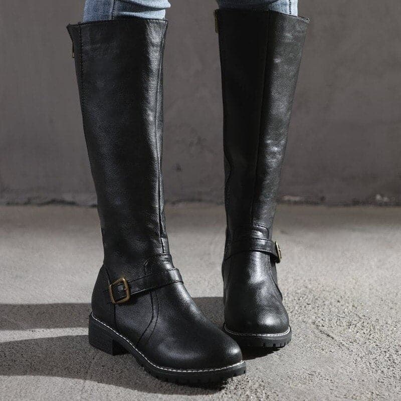 Marly - Botines Casuales con Hebilla de Adorno para Mujeres