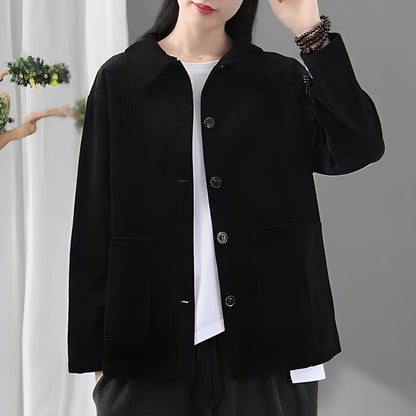 Chloe - Chaqueta de pana casual con bolsillos para mujer