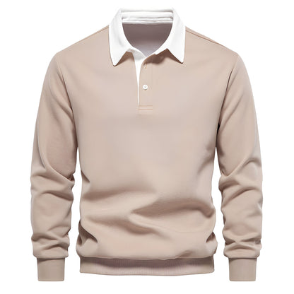 Shelton - Polo para Hombre de Manga Larga Casual