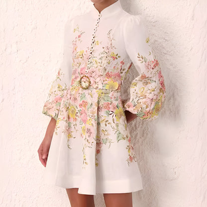 Debra - Vestido corto elegante con botones para mujeres