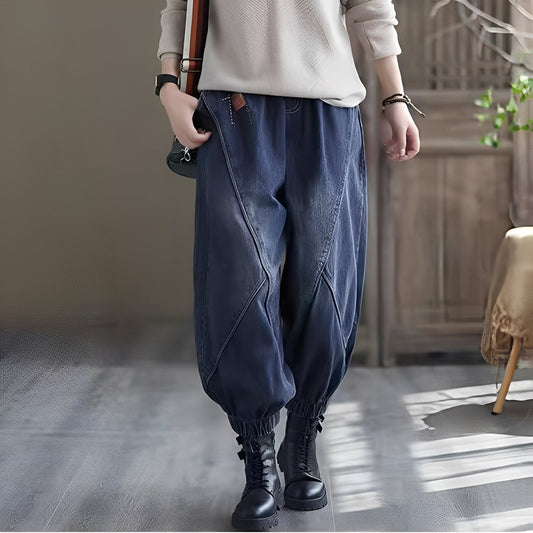 Shyanne - Pantalones de mezclilla con cintura elástica para damas