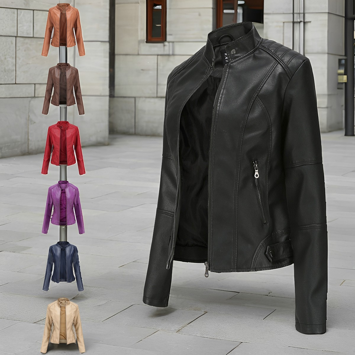 Martha - Chaqueta de cuero elegante y ajustada para mujeres
