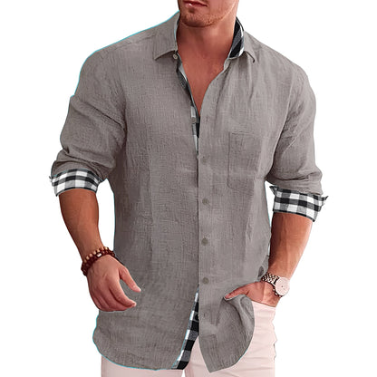 Ronald - Camisa de Cuadros para Hombre, Estilo Casual