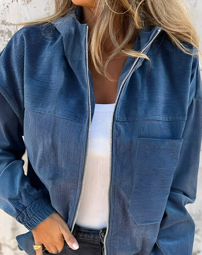 Gillian - Chaqueta de pana casual con capucha para mujeres