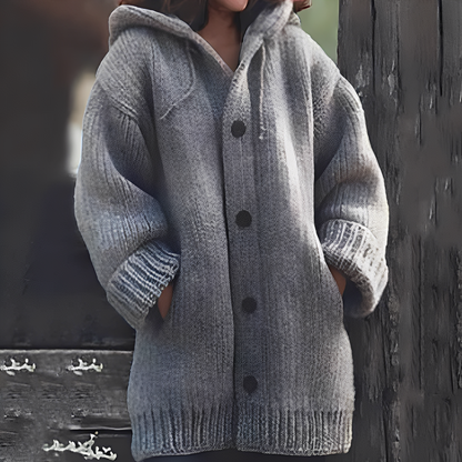 Jaqueline - Chaqueta de punto cálida con capucha para mujeres