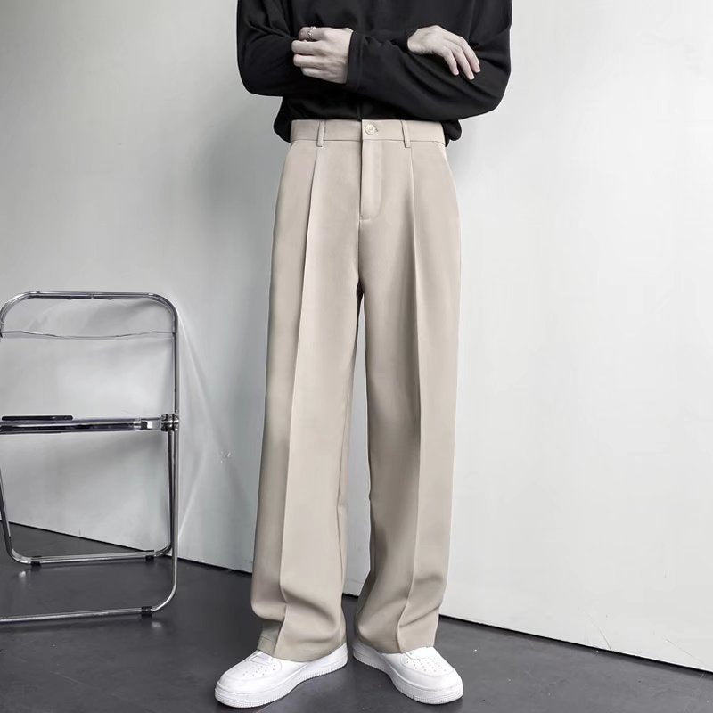 Caleb - Pantalón elegante, corte amplio y recto para hombres