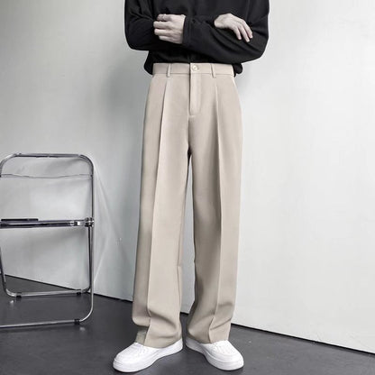 Caleb - Pantalón elegante, corte amplio y recto para hombres