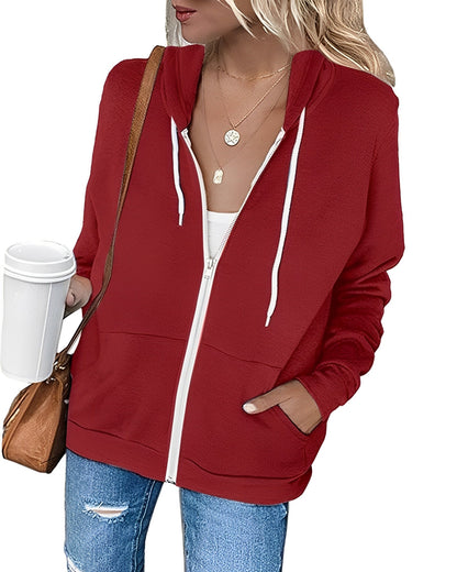 Alicia - Una sudadera con capucha ligera, cremallera y bolsillos prácticos