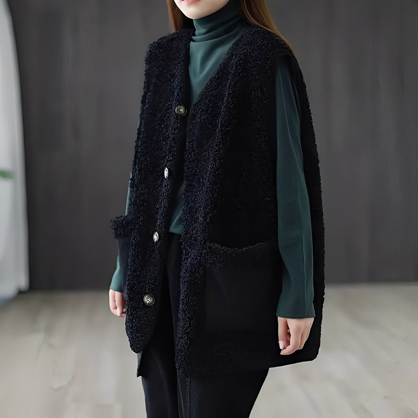 Emerie - Chaleco abrigado y casual con bolsillos para mujeres