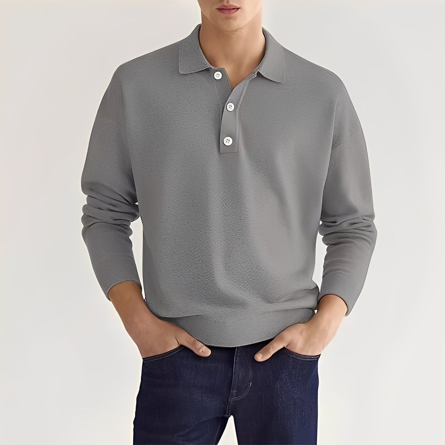 Dominic - Polo Casual de Manga Larga para Hombres