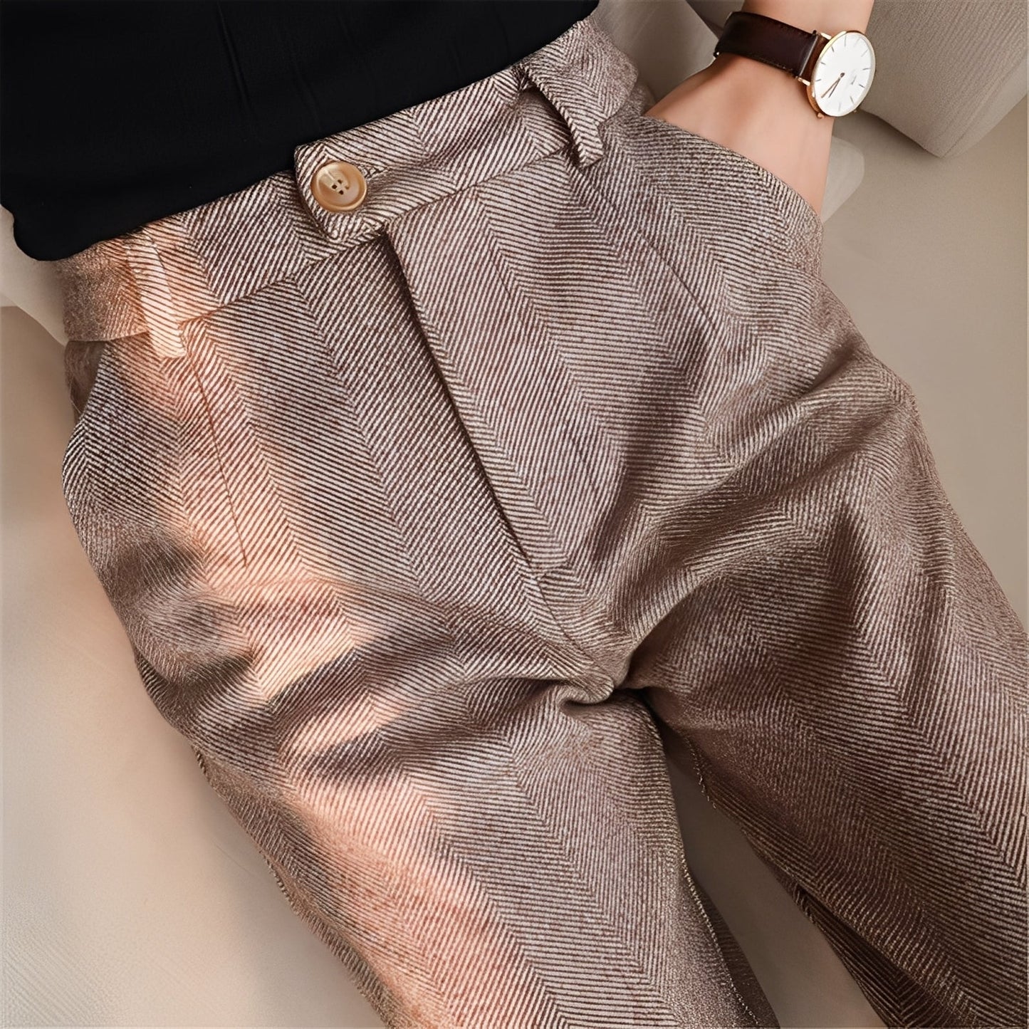 Rachelle - Pantalones de vestir de tiro alto para mujer