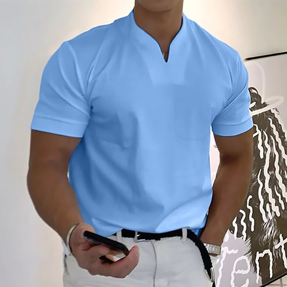 Jason - Camiseta de Fitness de Negocios para Hombres con Mangas Cortas