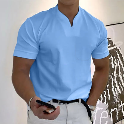 Jason - Camiseta de Fitness de Negocios para Hombres con Mangas Cortas